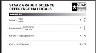 8th Grade Science Formula Chart